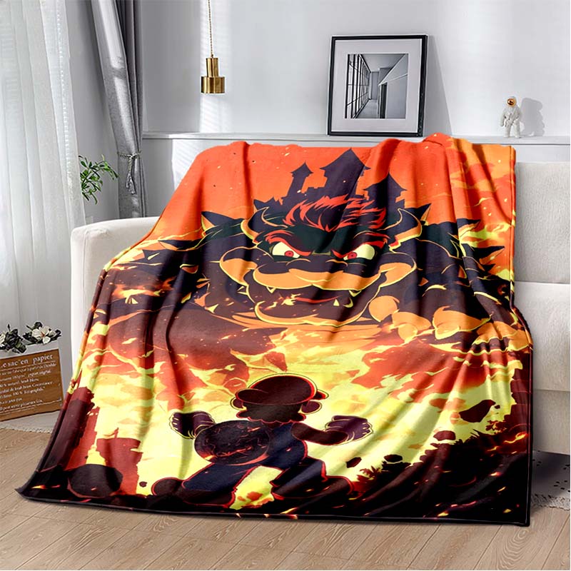 Super Mario game blanket, warm and comfortable flannel blanket, suitable for bedrooms, sofas, beds, chairs