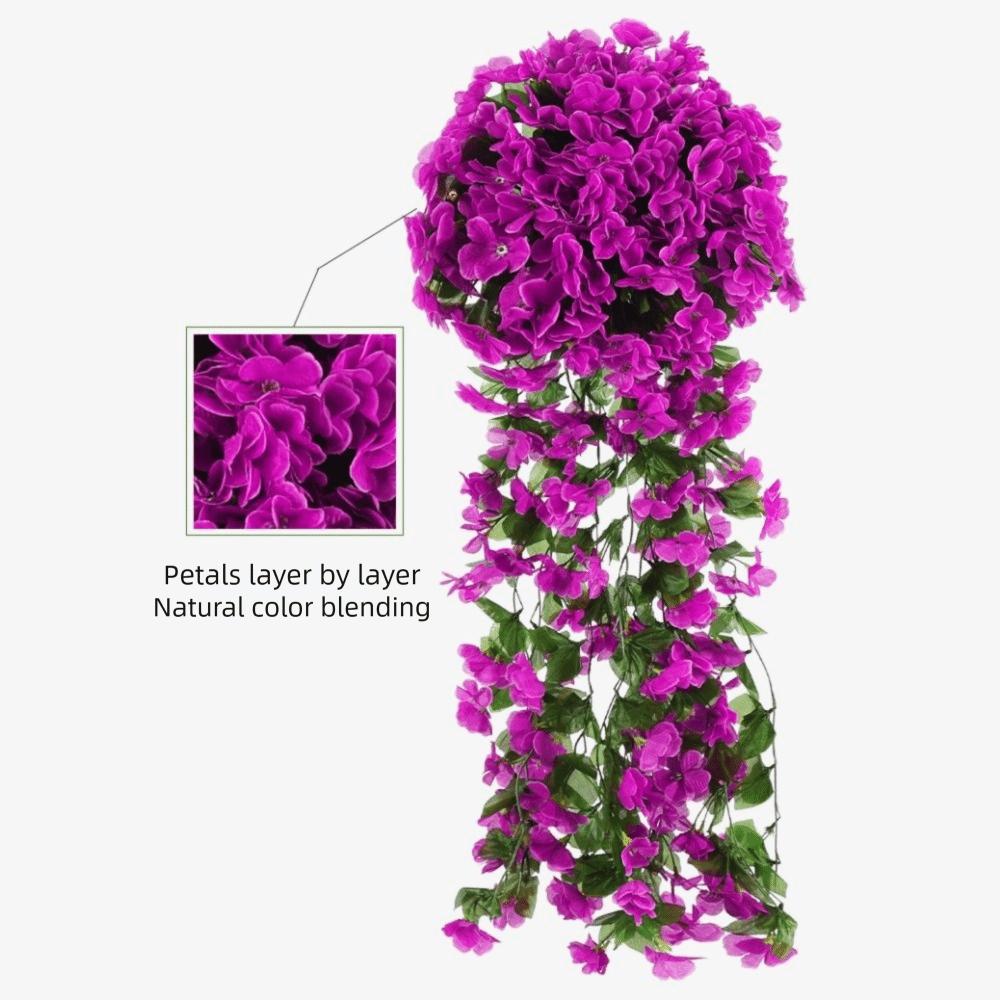 Flower Rattan Long Vine Roses Silk Material Faux Hanging Violets  Fall Decoration
