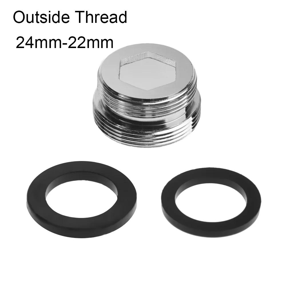 Tap Aerator Connector Metal Outside Inside Thread Water Saving Adaptor Kitchen Faucet With Gasket 16/18/20/22/24/28/mm to 22mm