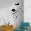 Fashion Woman Eyelash Studio Wall Decal Spa Nail Manicure Hair Salon Wall Sticker Vinyl Home Window Decor Removable
