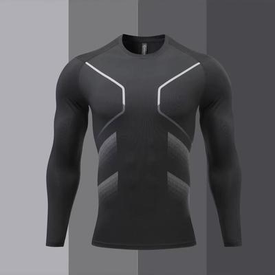 Men's Quick-Dry Sport Long Sleeve Running Shirt - Breathable, Tight Fit for Spring/Summer Fitness