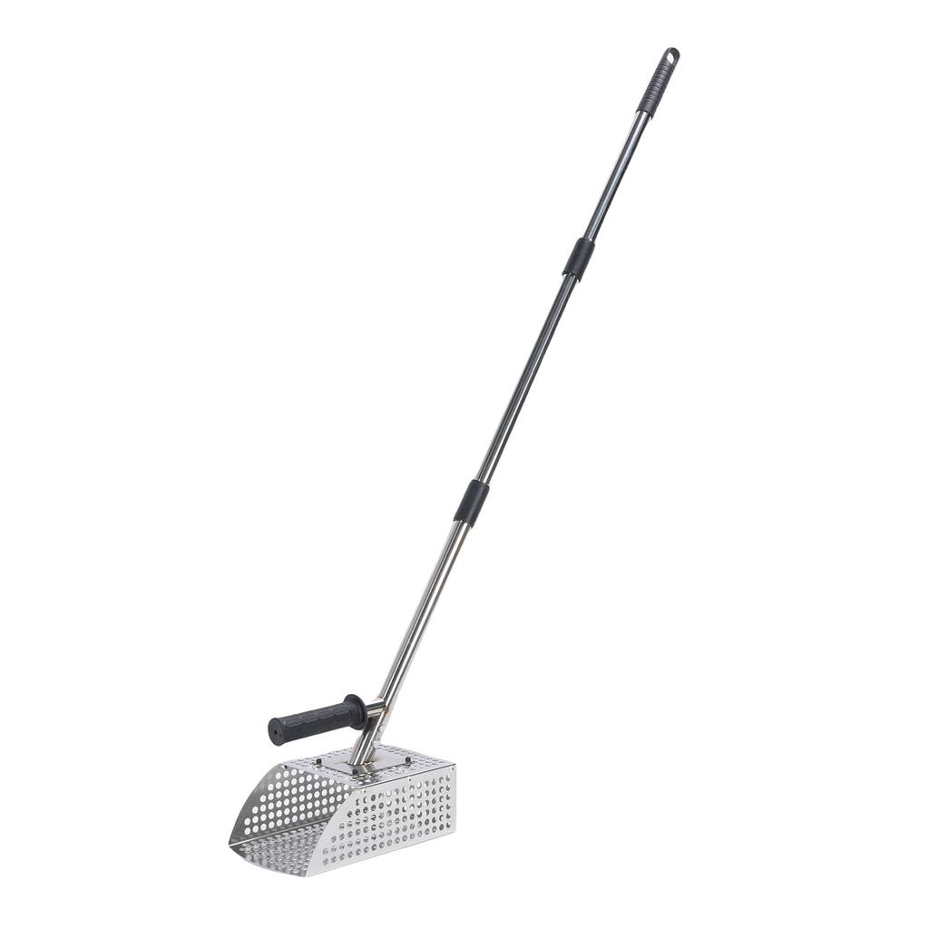 Sand Scoop 2 In 1 Design Long Detachable Non Slip Rubber Handle Stainless Steel Sand Sifter Shovel