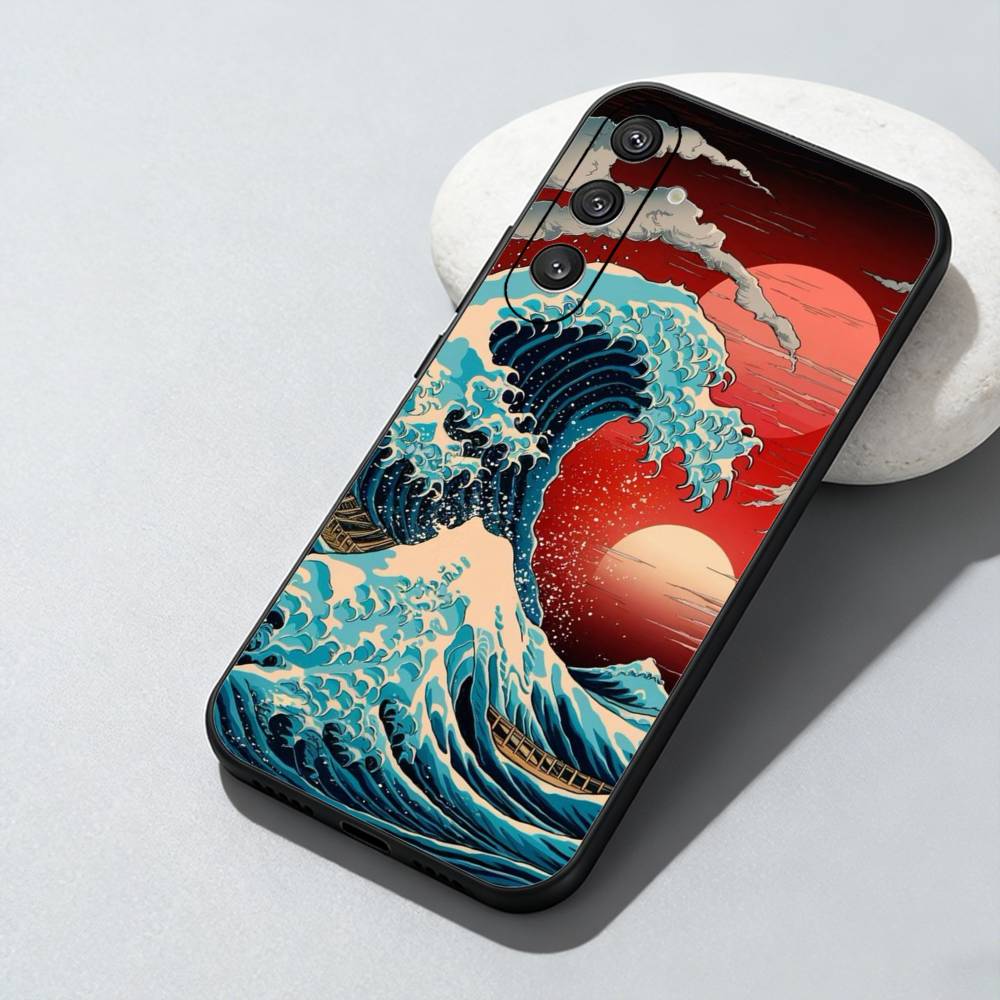 The Great Wave Off Kanagawa Phone Case For Samsung Galaxy A73,A72,A71,A70,A52,A51 Others Soft Black Cover