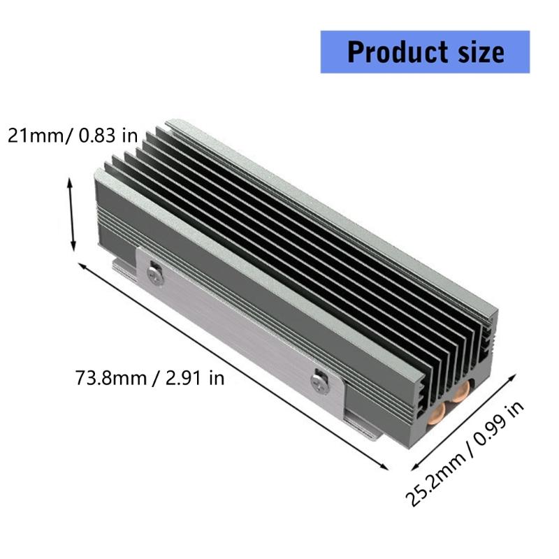 High Efficiency Cooling Solution For M.2 12 2280 SSDs Featuring Aluminum Construction And Silents Operation