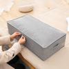 Foldable Cotton Linen Bed Base Storage Box with Lid and Zipper - Moisture-Proof Large Organizer
