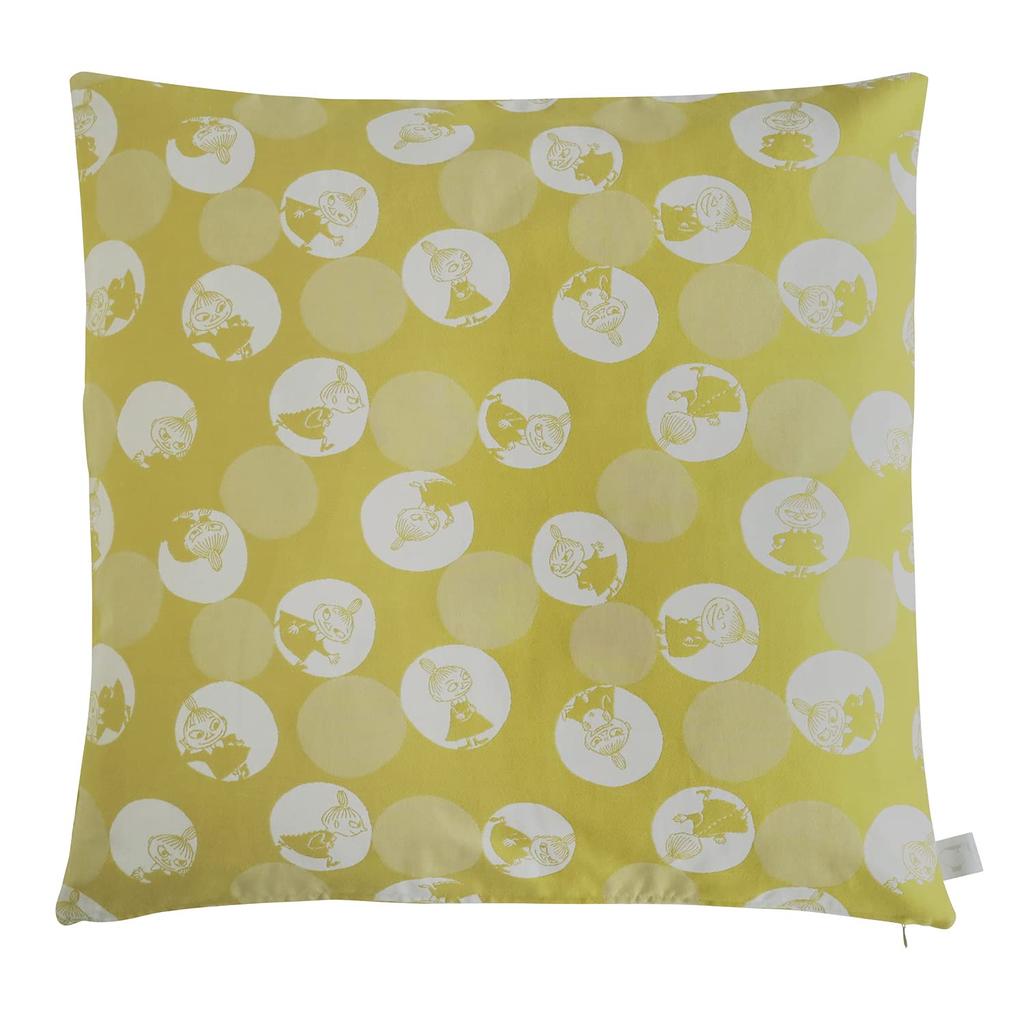 Quarter Report (MOOMIN) Moomin Zabuton Cushion Cover, Bubble Dot My, Mustard, Approximately 55 x 59 cm, Meisen Size, Jacquard Weave, Made in Japan