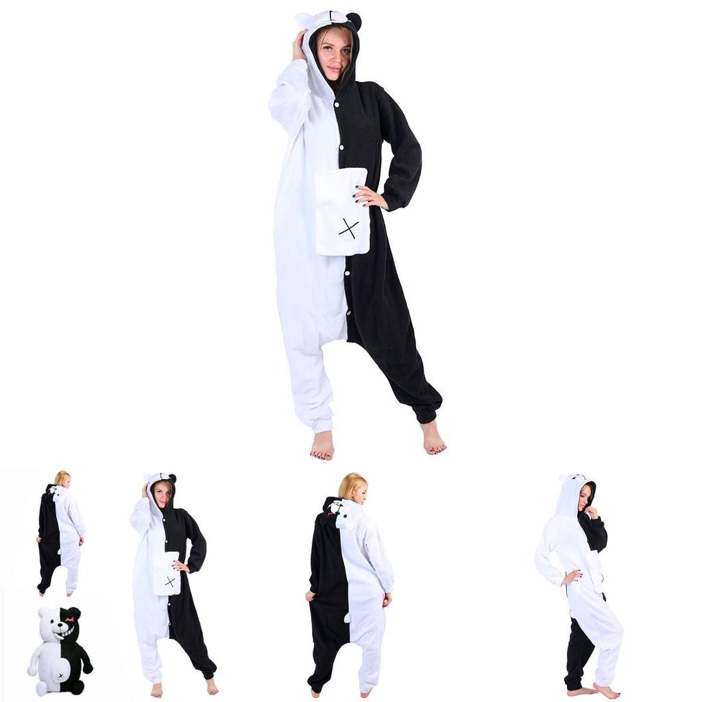 Adorable Danganronpa Monokuma Cosplay Jumpsuit Unisex Pajamas Perfect For Home Leisure