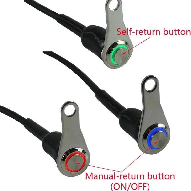 Stainless Steel LED Motorcycle Switch ON-OFF Handlebar Adjustable Mount Waterproof DC12V Headlight Fog Light Horn Start Kill