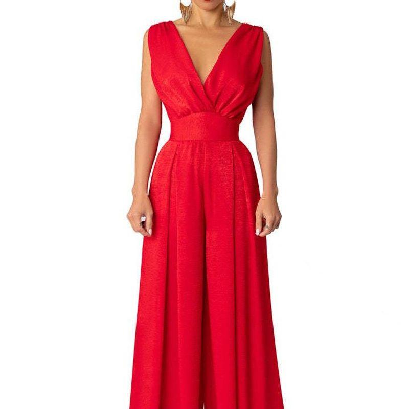 Jumpsuits Women Long Pants One Pic European and American Fashion Jumpsuits High-Waisted Wide-Leg Pants for Women