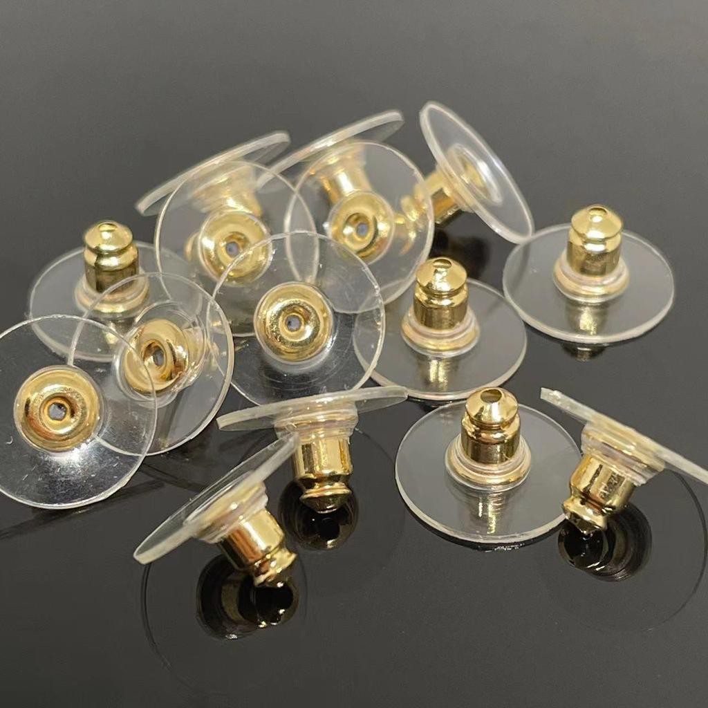 Copper Electroplated Bullet Head Ear Plugs & Studs with Color-Preserving Flying Saucer Design for DIY Earring Accessories.