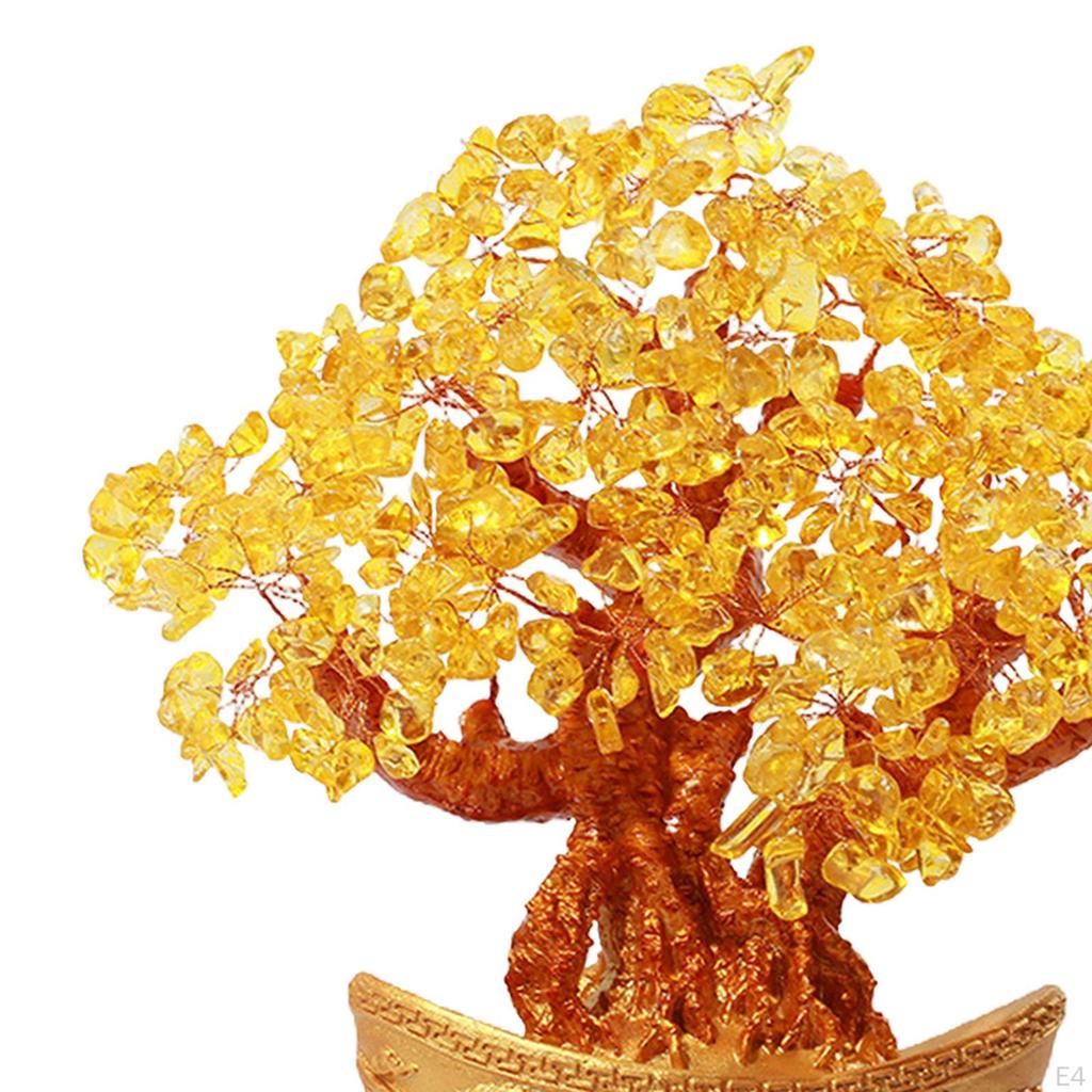 Crystal Feng Shui Bonsai Lucky Tree for Desk Store Prosperity Spiritual Fortune Good Luck Ornaments