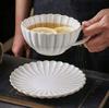 Elegant Ceramic Cup and Saucer Set for Tea Coffee White Large