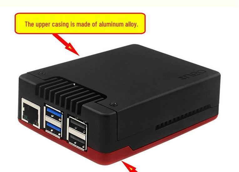 Raspberry Pi 5 Aluminum Alloy Case with Active Cooling Fan and PWM Speed Control