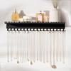 Jewelry Stand Wall Organizer Necklace Holder Tray Display with 56 Hooks Solid Metal