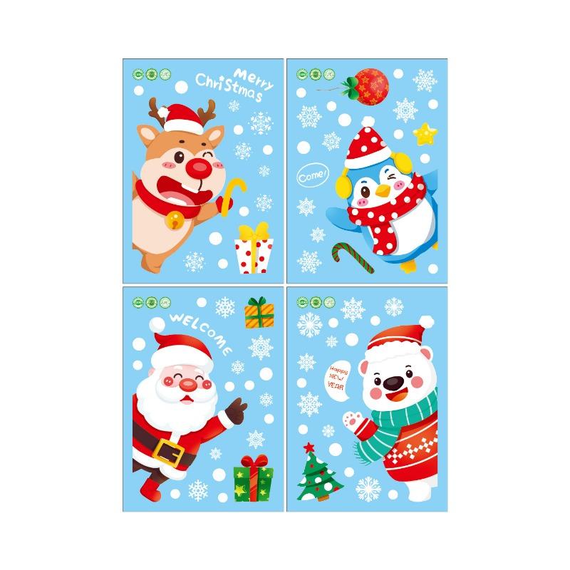 Christmas Stickers, Double-sided Electrostatic Display Window Posters, Christmas Festival Decoration Items