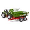 Tracteur agricole - bruder - roadmax - chargeur frontal - remorque basculante - vert