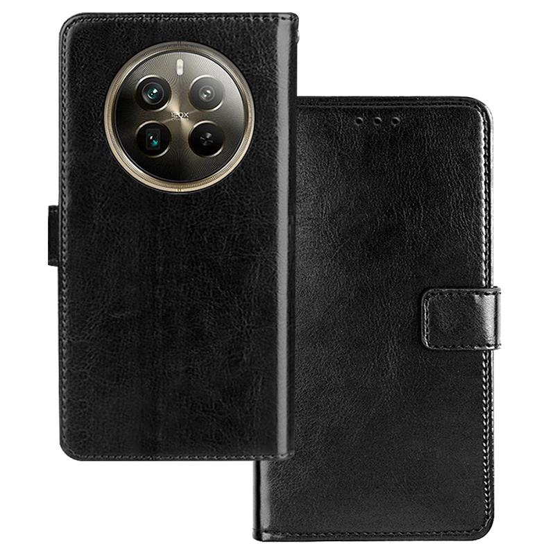

IDEWEI For Realme 12 Pro 5G/Realme 12 Pro+ 5G Case Foldable Stand Leather Phone Wallet Cover Black