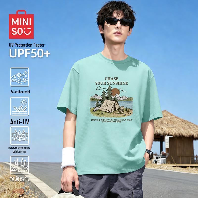 MINISO Men s Ice Silk Quick-Dry Short Sleeve T-Shirt XL