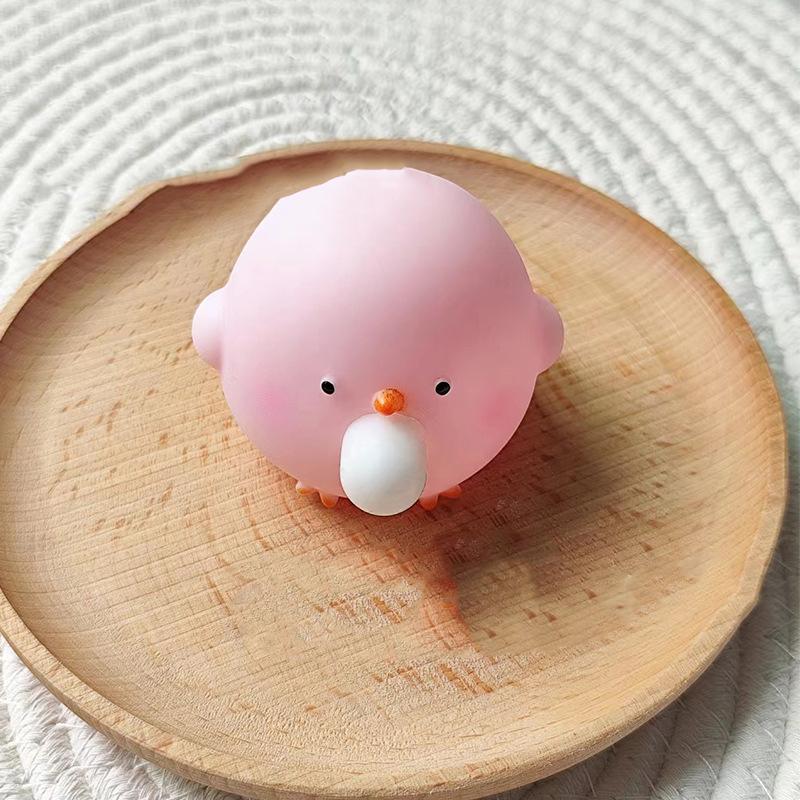 

New Cute Blow Bubble Chick Pinch Squeeze Fidget Toys Fun Novelty Decompression Vent Sensory Blow Bubbles Chick Adults Kids Toys