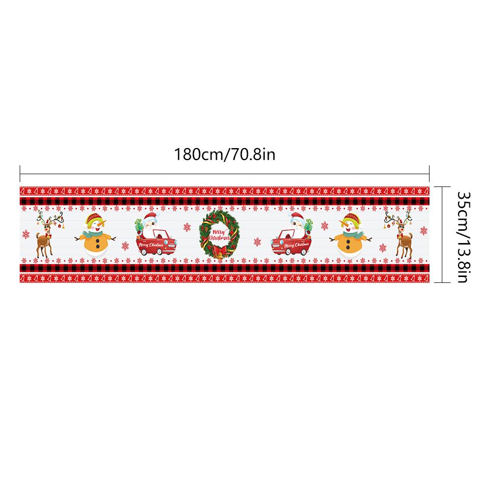 Christmas Table Runner Merry Christmas Decoration For Home Xmas Gifts Navidad Noel New Year 2024 Natal Tablecloth 180*35cm