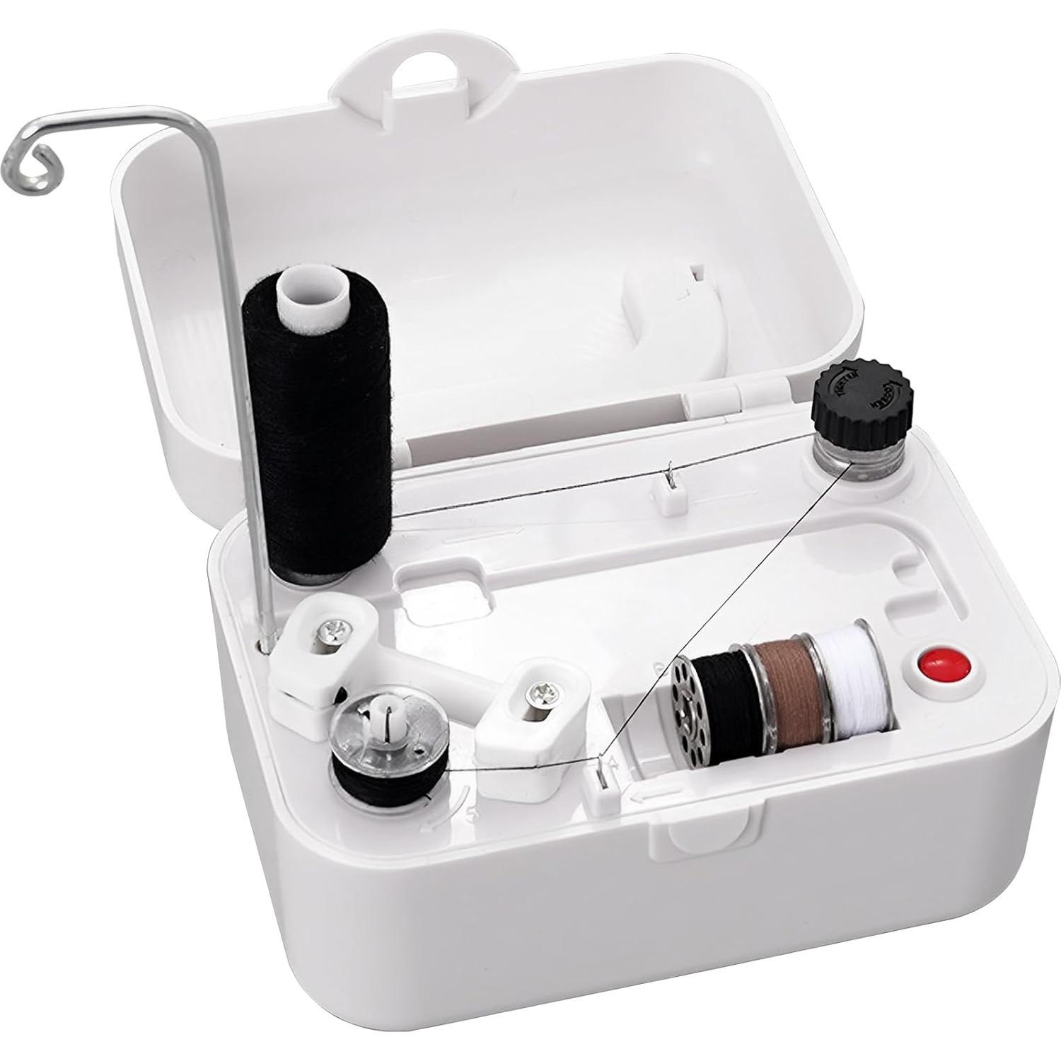 Electric Bobbin Winder with Metal Wire Stand, Portable Bobbin Winder Machine with Lock & Hidden Handle, Automatic Bobbin Winder for Sewing Machines
