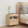Wall Mounted TV Cabinet with LED Lights Sonoma Oak Finish 40 x 30 x 40 cm