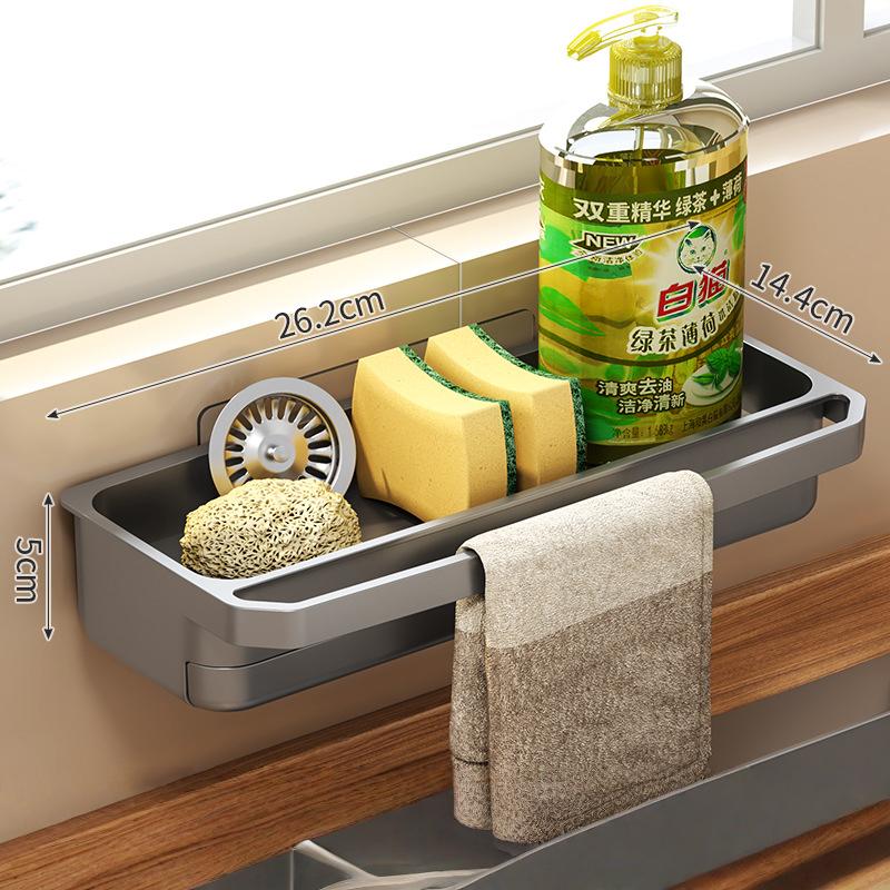 Drain Rack Kitchen Sink Organizer Self-Draining Shelf Sponge Holder Dishcloth Faucet Storage Soap Drainer Kitchen Accessories