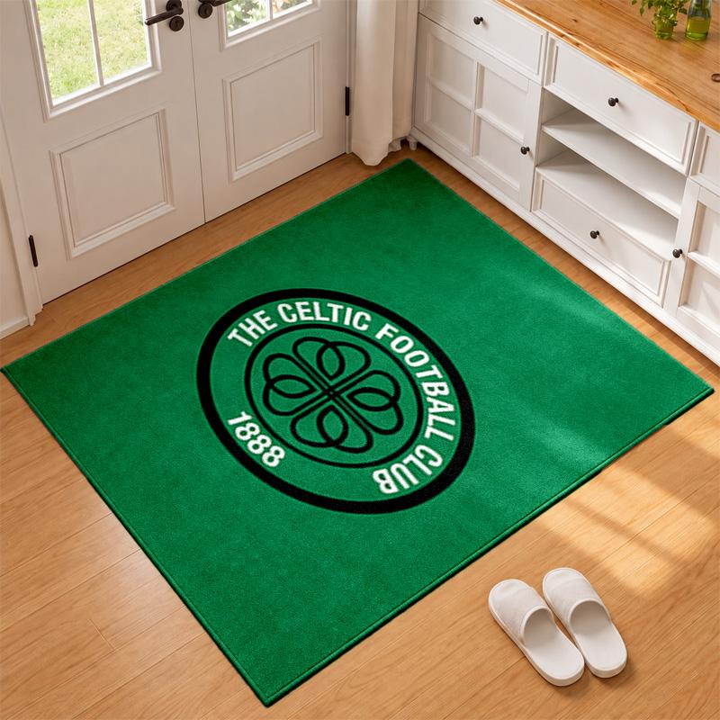 Celtic Football Club Teppich Fußmatte für Wohnzimmer oder Schlafzimmer Schutzmatte unter dem Stuhl Bürodeko Weihnachtsgeschenk Geburtstagsgeschenk