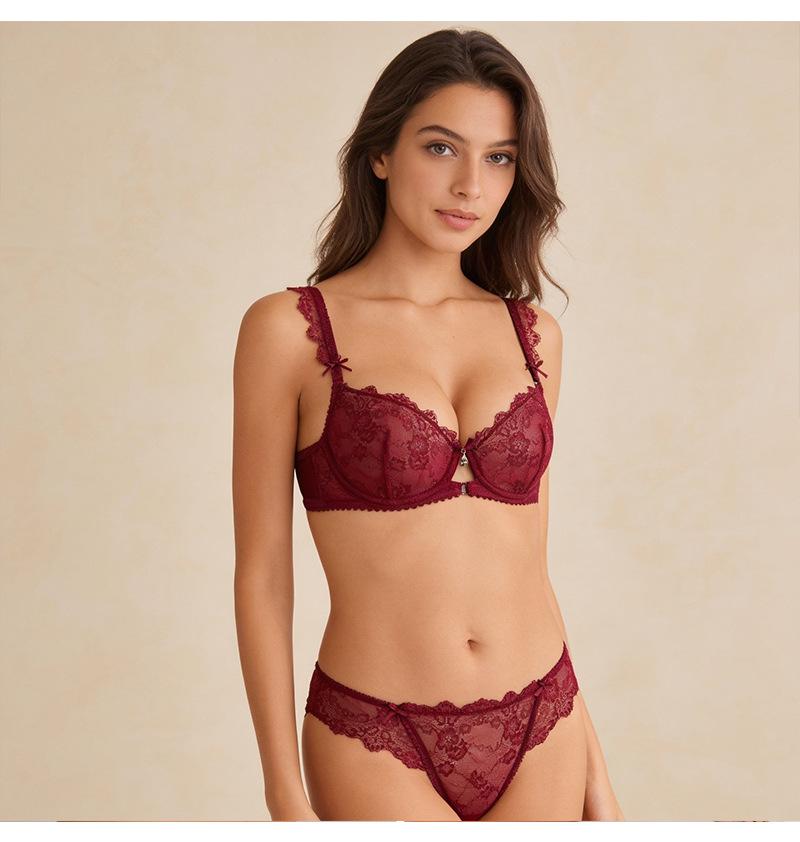 Women's Sexy Lace Lingerie Set: Push-Up Bra & Panty for Small Bust, Lightweight & Breathable