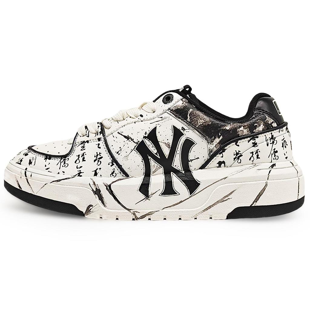 MLB Chunky Liner Abrasion Resistant Low top Skateboard Shoes Unisex Black White 3ASXCA12N-50WHS(Team131-1 S)