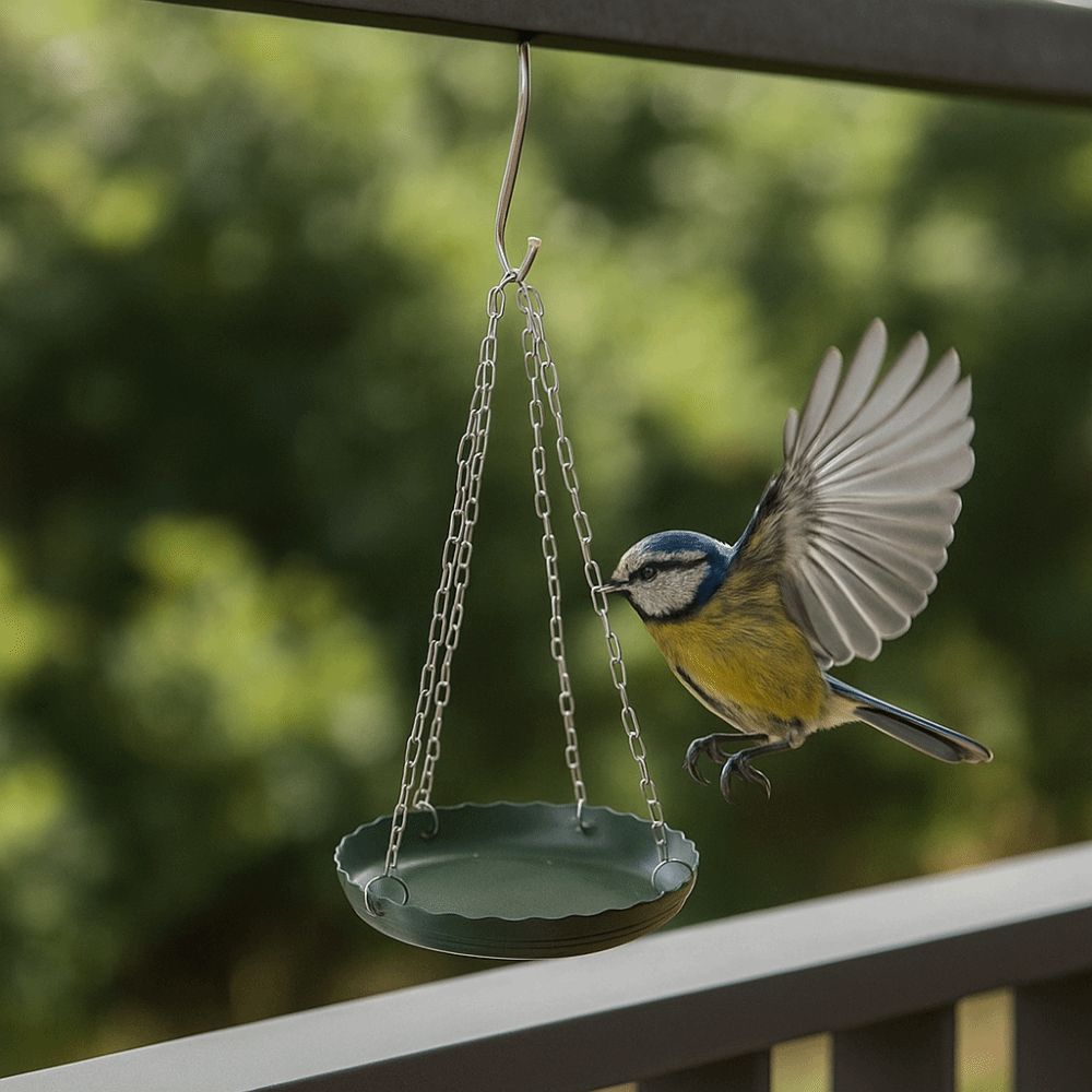 Plastic Bird Feeding Tray with Chain Bird Food Dispenser Outside Bird Tray  Outdoor