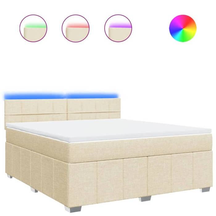 VidaXL Sommier à lattes de lit avec matelas Crème 180x200 cm Tissu 3289452