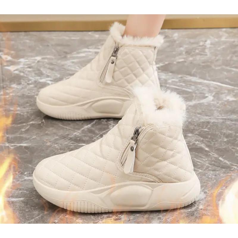 Large size 2 new high-top cotton shoes women's winter velvet warm snow boots women's British