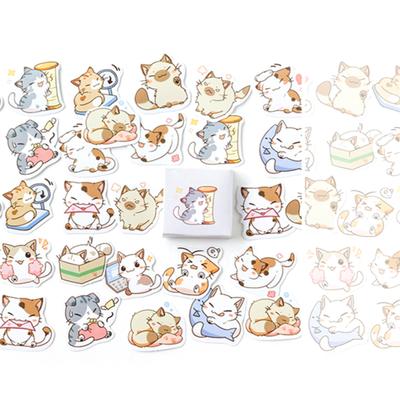 45 Stück Niedliche Katzenaufkleber Set Stark Haftend Dekorative Katzenaufkleber Abziehbilder Kawaii Tieraufkleber