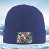 Floral Red Pattern Leaves Artwork Unisex Women Unisex Knitted Hat Beanie Pullover Cap Winter Thermal Warm Christmas Outdoor Cycling