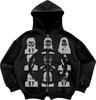 Y2K dark cross-border personality street loose pocket women's top sports zipper cardigan goth hoodie cardigan