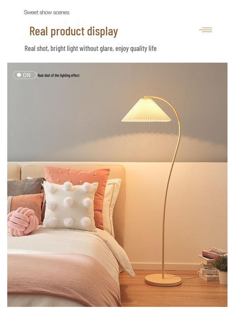 French Vintage Cream Floor Lamp for Living Room, Bedroom, or Bedside - Retro Style with Modern Ambiance.