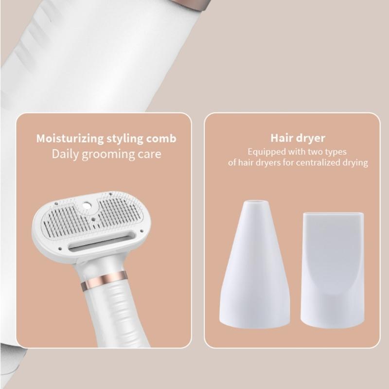 Pet Hair Dryer for Daily and Bath Grooming Hair Dryer Blowers 3 Speed Adjustable Temperature Nozzles Combs