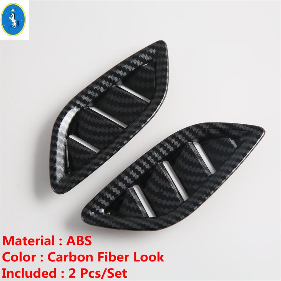 Rear Air AC Outlet / Middle Air Outlet / Upper Air Outlet Cover Trim For MG ZS 2018 -  Carbon Fiber Look Car ABS Accessories