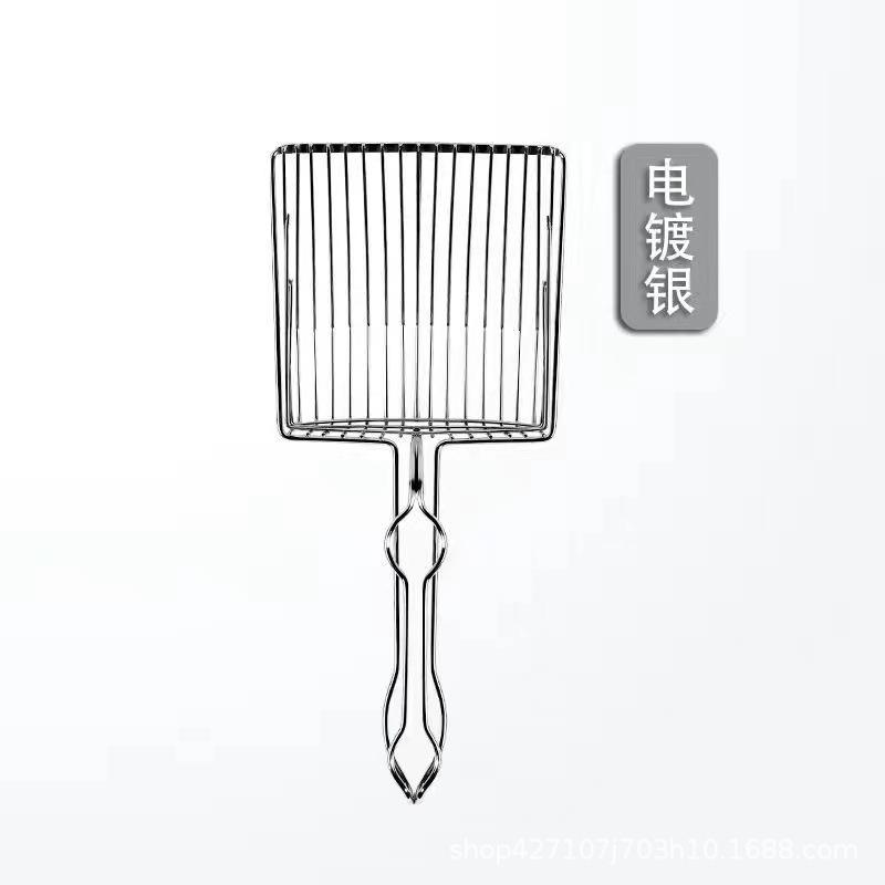 Metal cat litter shovel large shit device is not easy to rust and deform, pet comfort handle is not stuck, cat litter is easy to clean Stainless steel