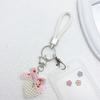 Sophisticated Pearls Beaded Keychain Charm With Heart Pendant Craft Supplies for Bag and Wallet Phone Ornaments