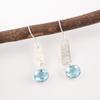 Sky Blue Topaz Gemstone 925 Sterling Silver Jewelry Handmade Drop Earrings 1.9" EE-168-15