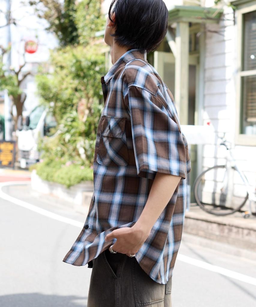 WEGO Ombre Check Short Street Perfect as a Gift or Summer Size Pattern 5 Men's Shirt, Sleeve, Big, Style, Outfit, M,