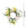 Easter Egg Candle Ring Wreath Small Candle Rings for Pillars Spring Candle Ring Wreaths Artificial Easter Candle Holder Ring