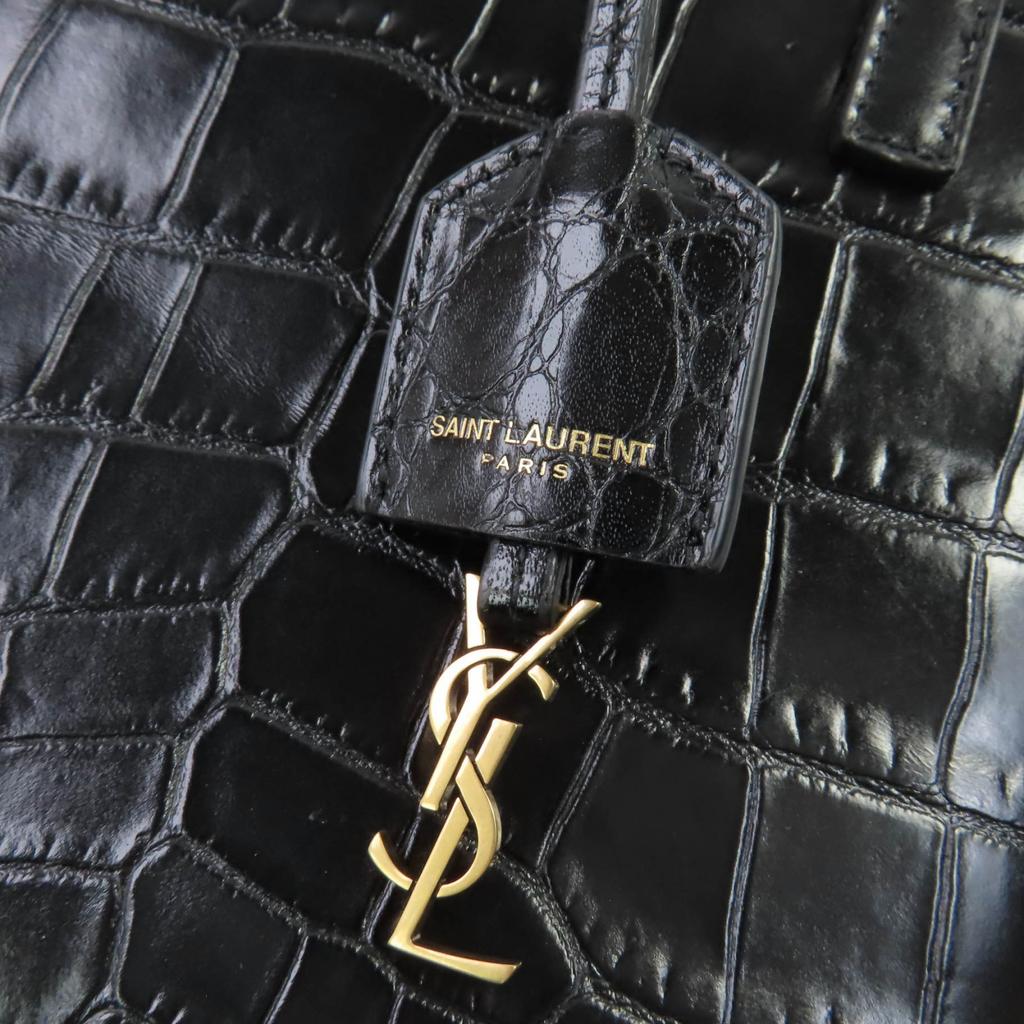 Excellent SAINT LAURENT PARIS Shoulder Bag Mini Toy Shopping Croco-embossed Used