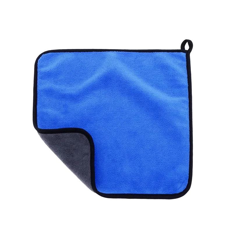 Thickened Car Wash Towel Extra Soft Microfiber Coral Velvet Cloth Double Sided Car Cleaning Towel For Auto Maintenance синий