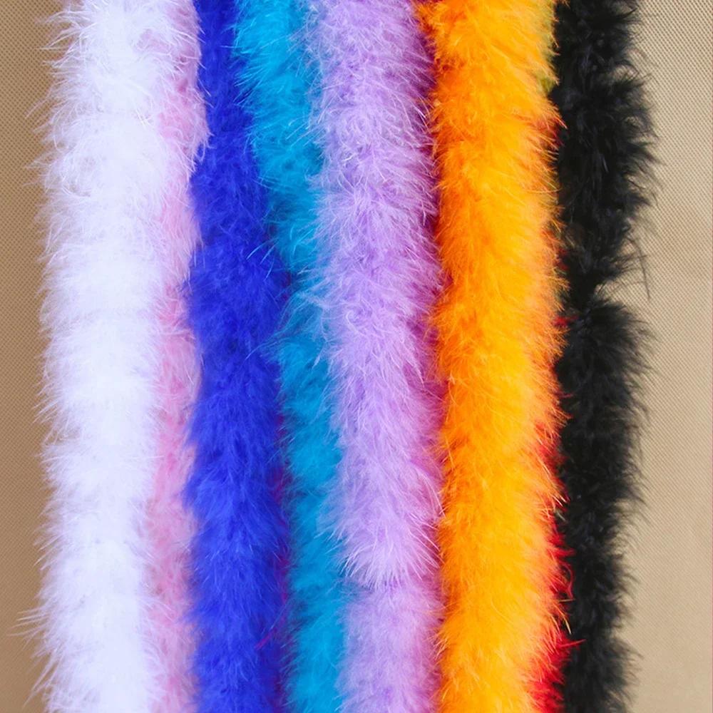 2M Real Natural Turkey Feathers Fluffy Marabou Feather Boa DIY Craft Sewing Trim Hat Costume Decor Wedding Party Accessories