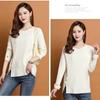 Fall/Winter Women's Crewneck Sweater Loose Slit Knitwear Pullover Solid Color Stretch Knit Top