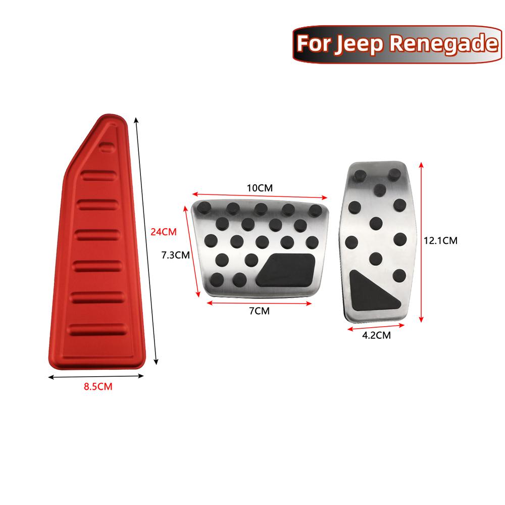 Car Pedals Accelerator Gas Brake Foot Rest Pedal Protective Cover for Jeep Renegade 2014 - 2025 LHD Parts Interior Accessories