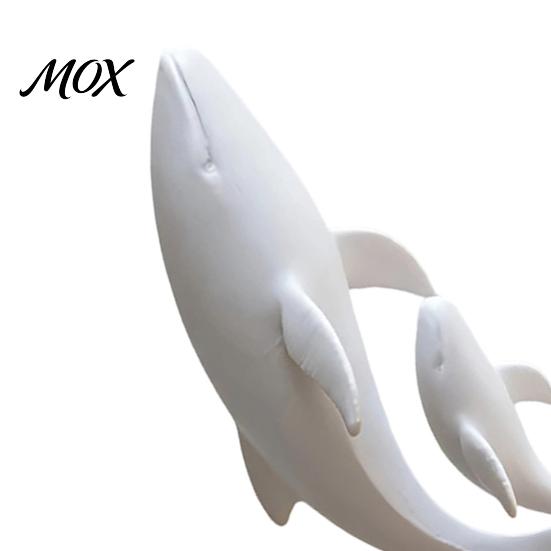 Minimalist Whale Statue for Desktop 3D Printed Ornaments, Mother And Child Figurines, Nordic Style Table Decor Modern Double Sculpture Home